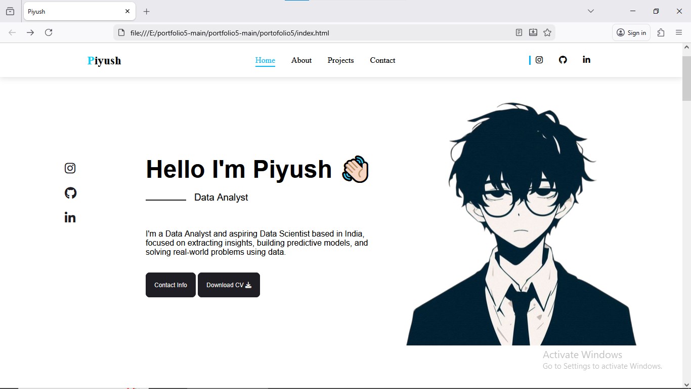 Personal portfolio website preview
